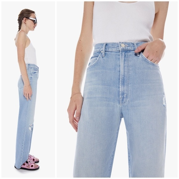 Mother High Waisted Tunnel Vision Sneak Sippin Sweet Tea Blue Jeans Sz 28 NWOT - Picture 9 of 12